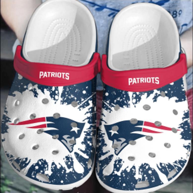 Nfl Patriots Football Crocs Crocband Shoes Clogs Comfortable For Men Women