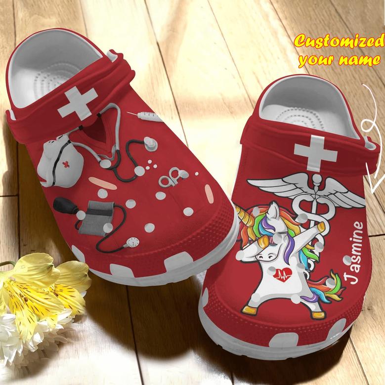 Nurse Personalized Scrubs For Nurses And Unicorn Clog Shoes