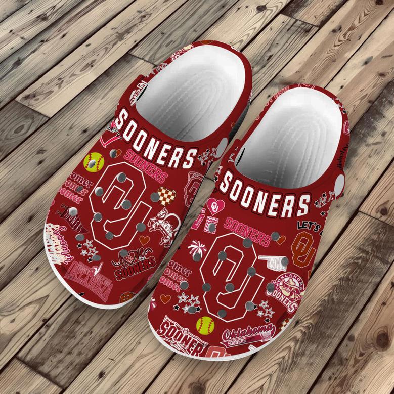 Oklahoma Sooners Ncaa Sport Crocs Crocband Clogs Shoes For Men Women And Kids