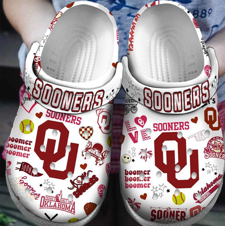 Oklahoma Sooners Ncaa Sport Crocs Crocband Clogs Shoes For Men Women And Kids