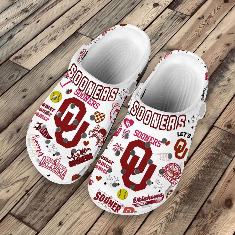 Oklahoma Sooners Ncaa Sport Crocs Crocband Clogs Shoes For Men Women And Kids