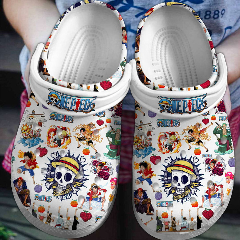 One Piece Anime Cartoon Crocs Crocband Clogs Shoes - Monsterry