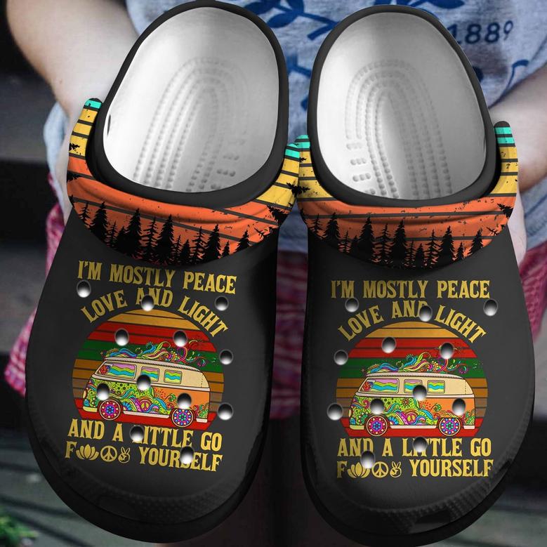 Peace Love And Light Hippie Vans Shoes Clogs Gift For Birthday Christmas
