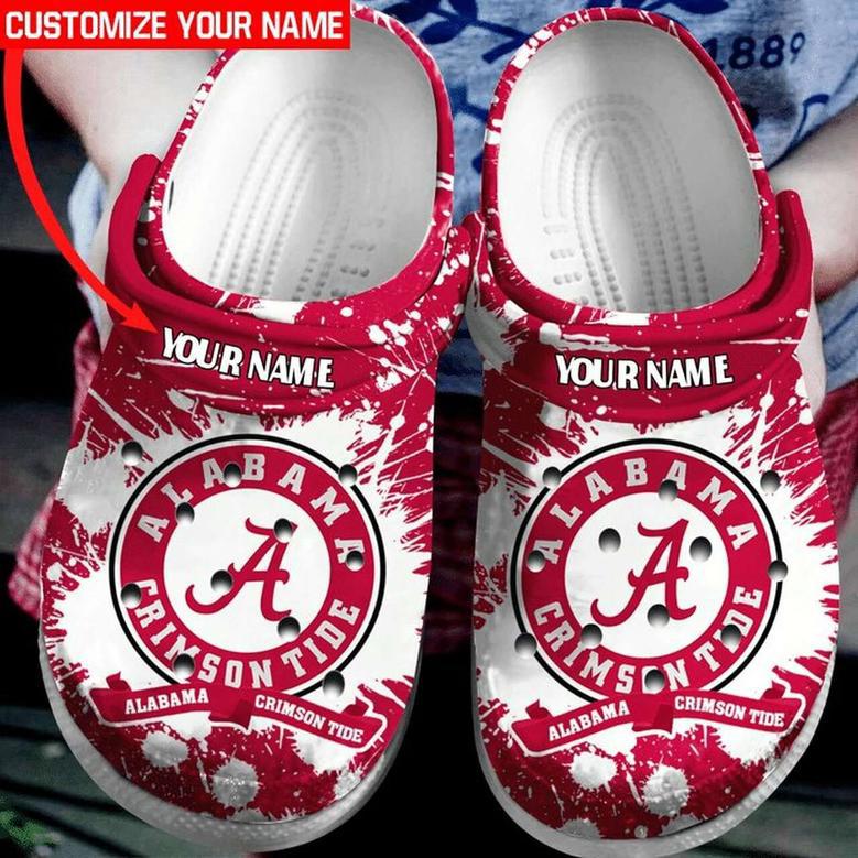 Personalized Alabama Crimson Tide Football Crocband Clogs