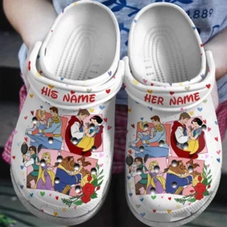 Personalized Disney Mickey Fuzzy Crocs Clogs Comfortable Shoes Crocband For Men Women