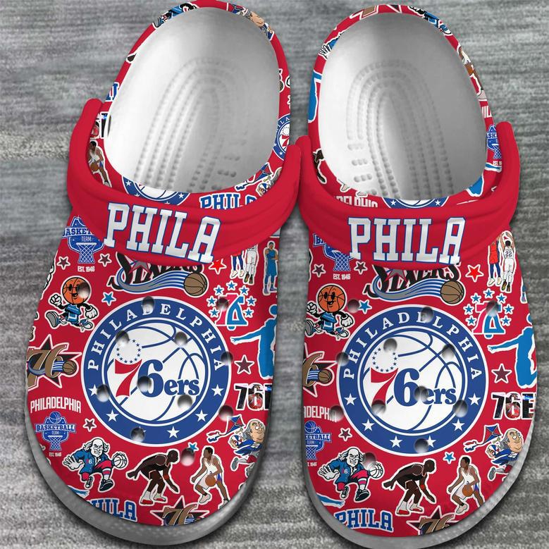 Philadelphia 76Ers Nba Basketball Sport Crocs Crocband Clogs Shoes