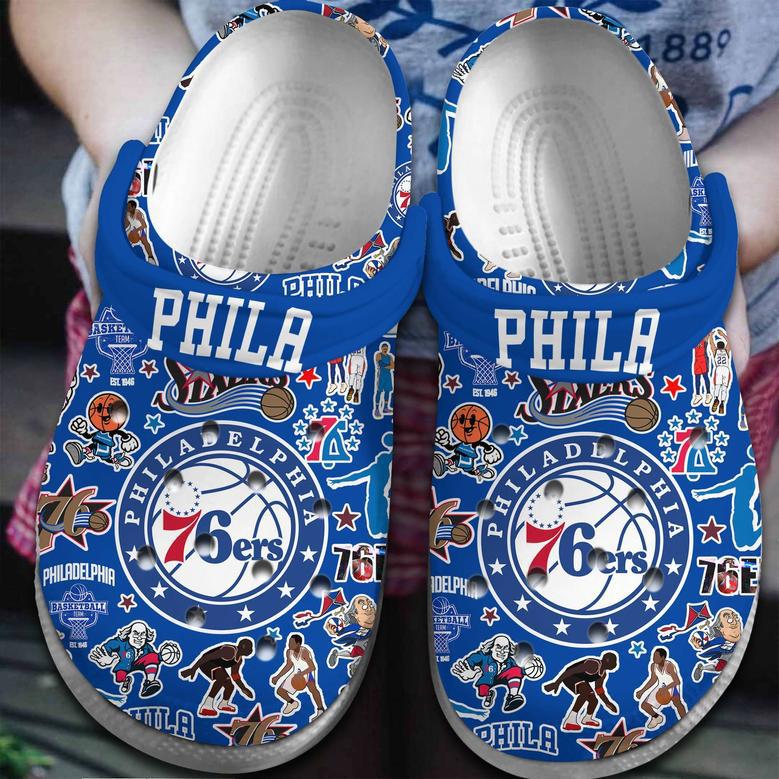 Philadelphia 76Ers Nba Basketball Sport Crocs Crocband Clogs Shoes