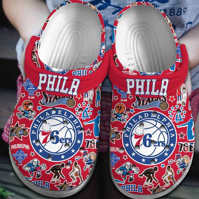 Philadelphia 76Ers Nba Basketball Sport Crocs Crocband Clogs Shoes