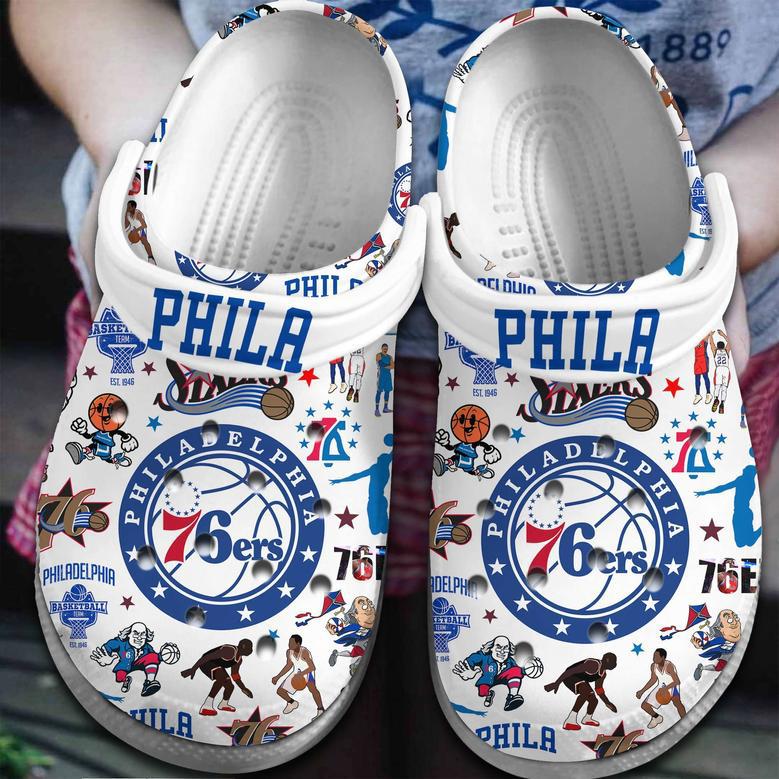 Philadelphia 76Ers Nba Basketball Sport Crocs Crocband Clogs Shoes