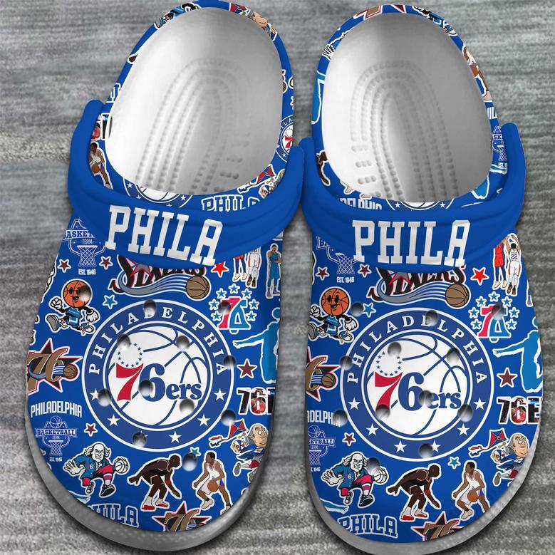 Philadelphia 76Ers Nba Basketball Sport Crocs Crocband Clogs Shoes