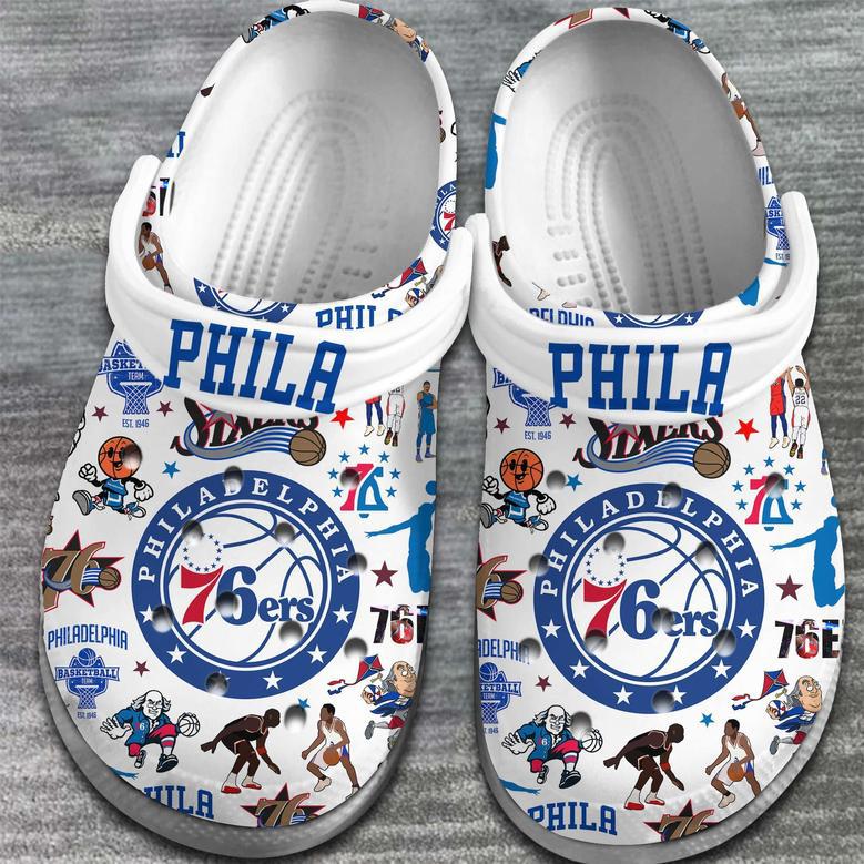 Philadelphia 76Ers Nba Basketball Sport Crocs Crocband Clogs Shoes