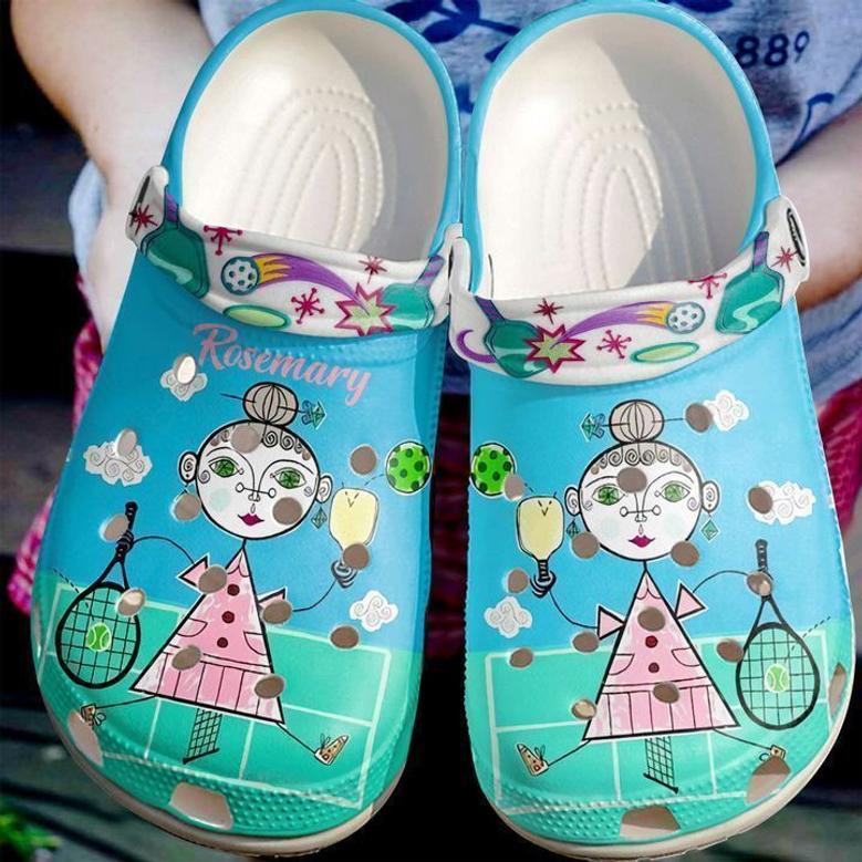 Pickle Ball Personalized And Tennis Lady Clog Shoes