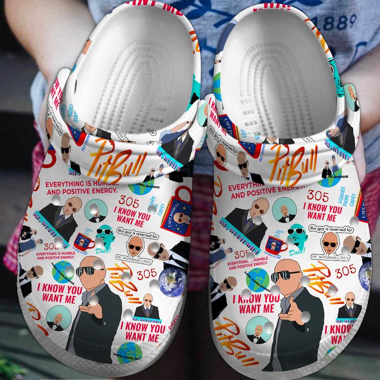 Pitbull Singer Music Crocs Crocband Clogs Shoes