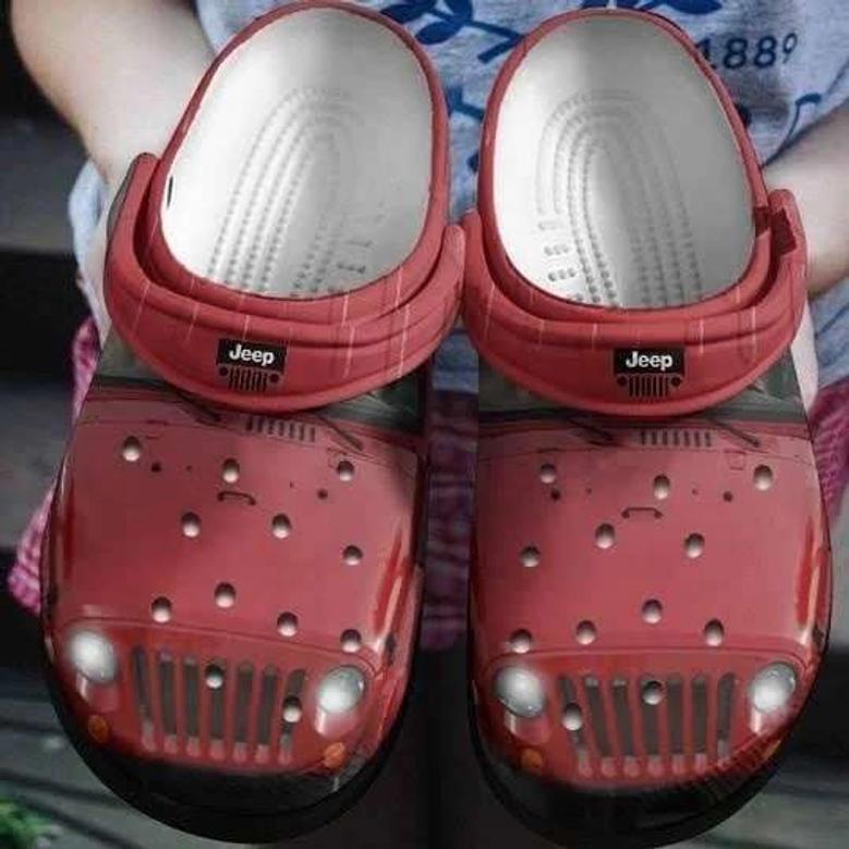 Red Jeep Crocband Clog Shoes For Jeep Lover