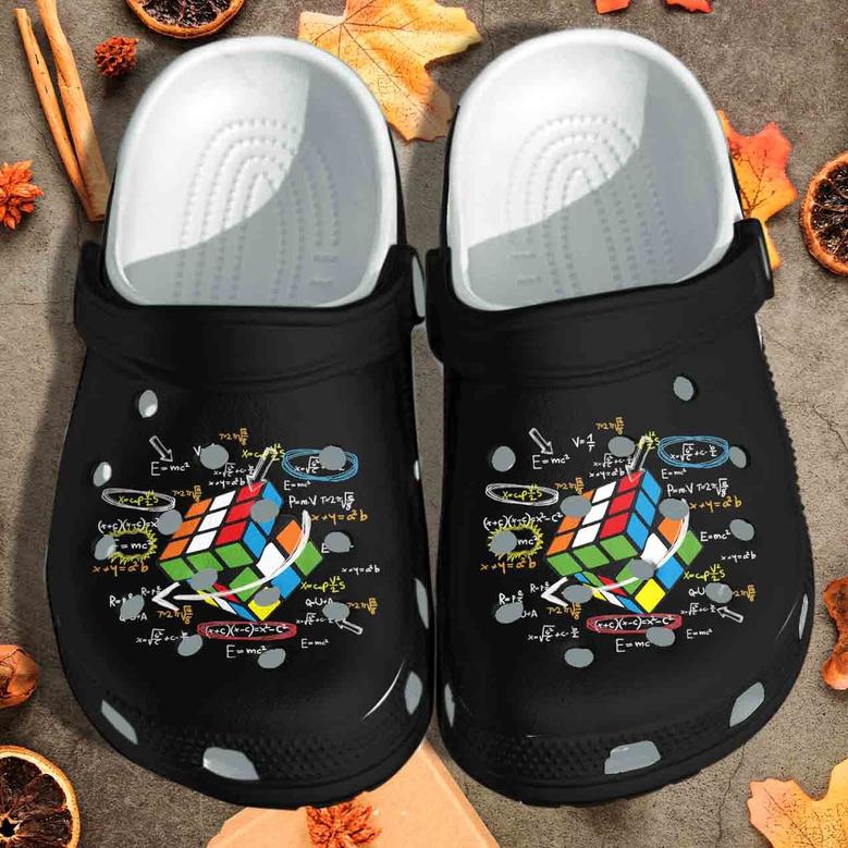 Rubik Cute Shoes For Who Love Math - Funny Equation Clog Birthday Gift For Teacher Friends