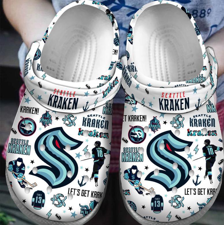 Seattle Kraken Nhl Sport Crocs Crocband Clogs Shoes For Men Women And Kids