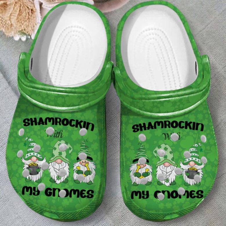 Shamrockin With My Gnomes Clogs Shoes Patrick Day Gift For Friends