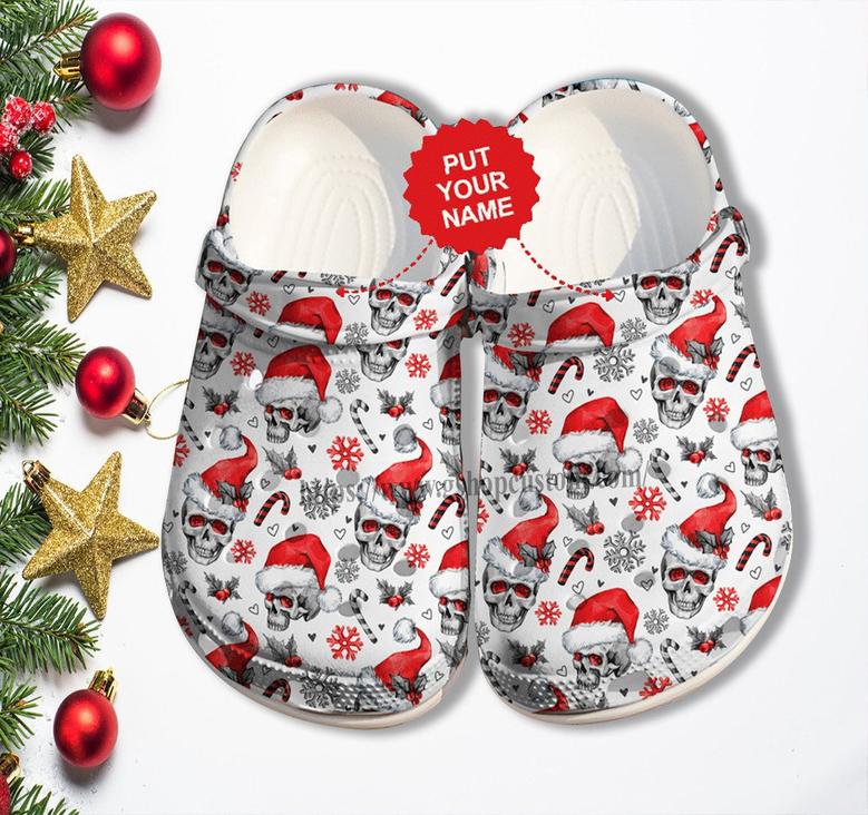 Skull Christmas Hat Winter Shoes Gift Son Daughter - Classic Clogs Shoes