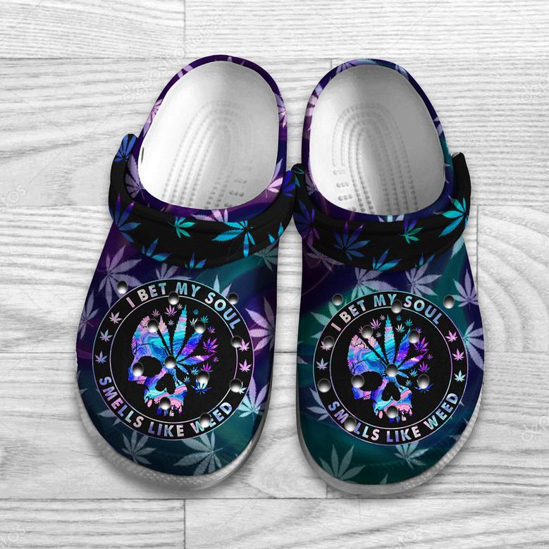 Smells Like Weed Skull Weed Cannabis Clog Shoesfor Men Women Marijuana 420 Weed Day Gifts Ht