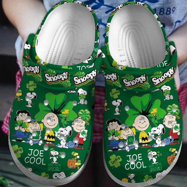 Snoopy Peanuts Cartoon Saint Patrick's Day Crocs Crocband Clogs Shoes