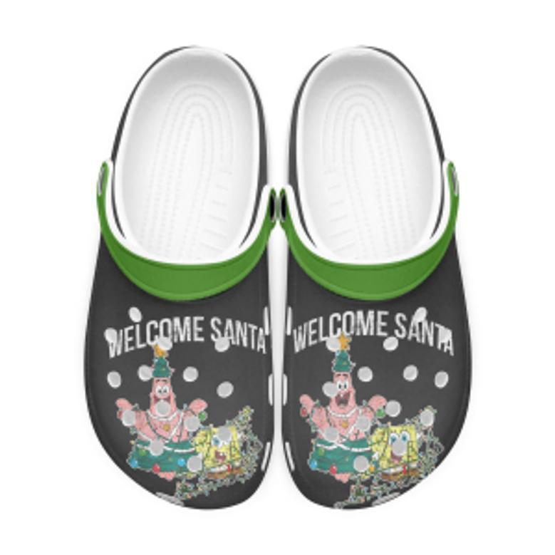 Spongebob Squarepants Patrick Star Welcome Santa Christmas Shoes Crocs Crocband Clogs Shoes For Men Women