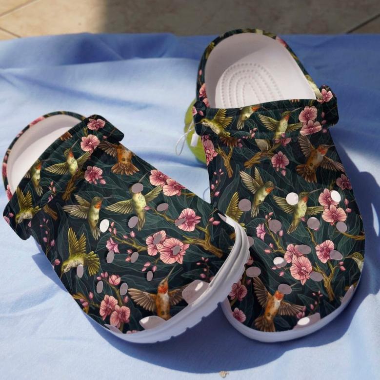 Spring Hummingbird Shoes Jungle Bird Clogs For Grandma Mother