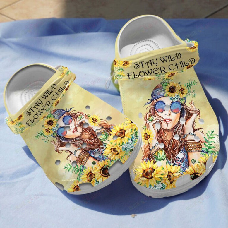 Sunflower Hippie Girl Shoes Clogs Gifts For Women Girls