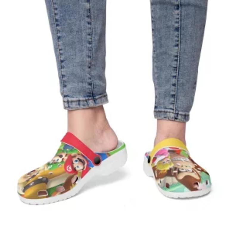 Super Mario Bros Peach, Daisy, Luigi Game Crocs Crocband Shoes Clogs Custom Name For Men Women And Kids