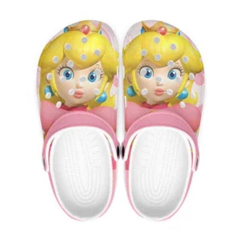 Super Mario Peach Game Crocs Crocband Shoes Clogs Custom Name For Men Women And Kids