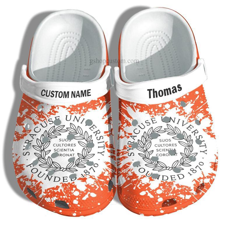 Syracuse University Graduation Gifts Croc Shoes Customize- Admission Gift Shoes