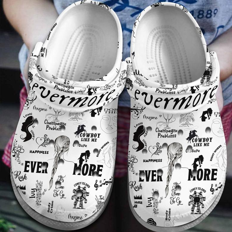 Taylor Swift Music Evermore Crocs Crocband Clogs Shoes