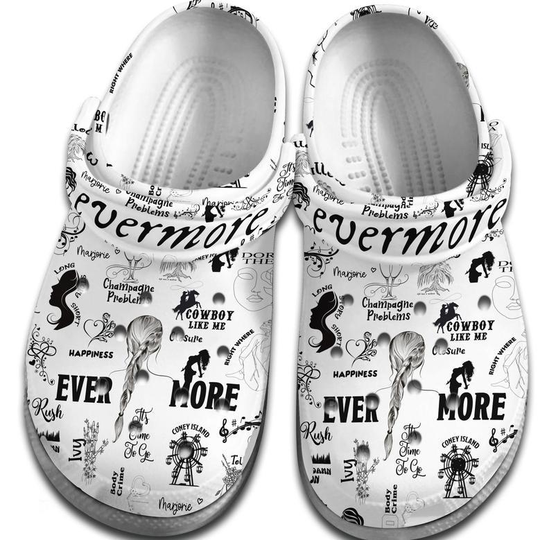 Taylor Swift Music Evermore Crocs Crocband Clogs Shoes