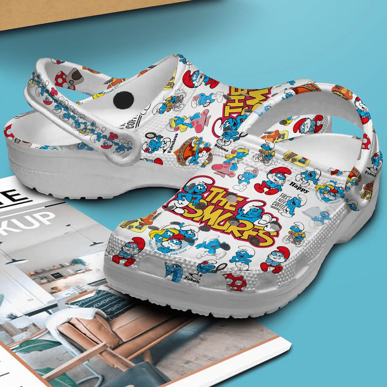 The Smurfs Cartoon Crocs Crocband Clogs Shoes - Monsterry