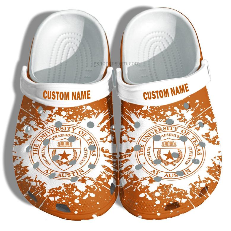 The University Of Texas Croc Shoes Customize- University Graduation Gifts Shoes Admission Gift
