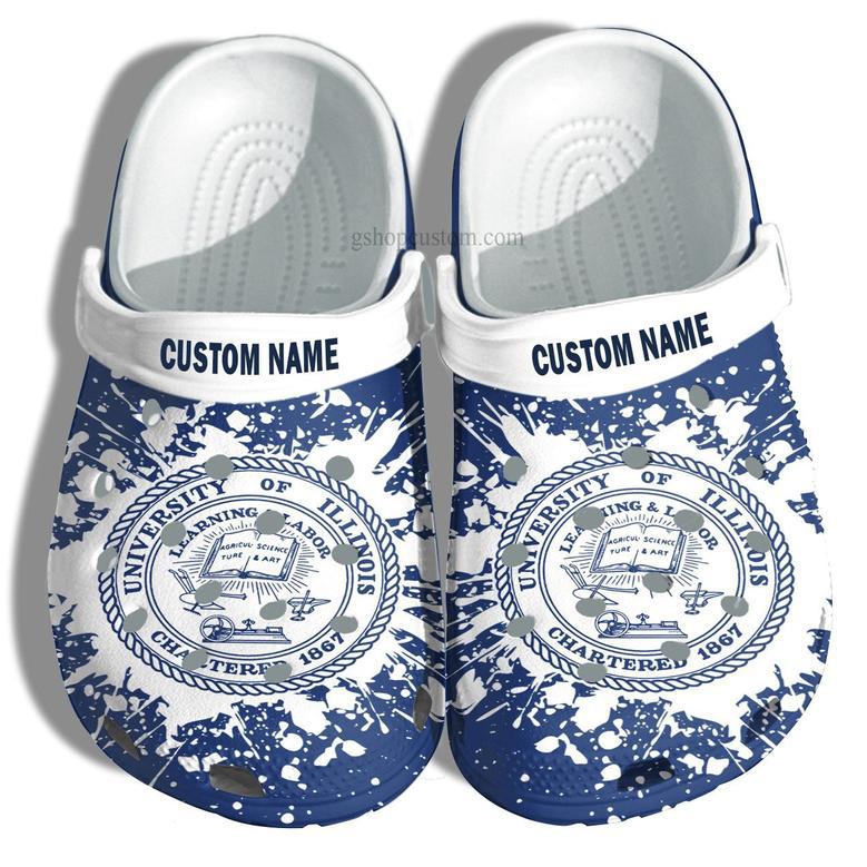 University Of Illinois Graduation Gifts Croc Shoes Customize- Admission Gift Shoes