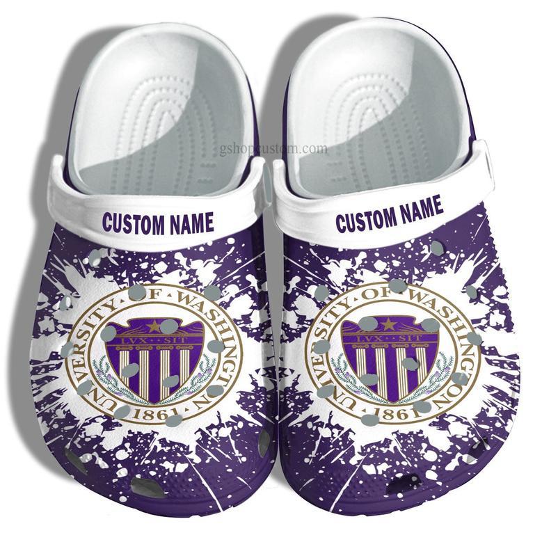 University Of Washington Croc Shoes Customize- University Graduation Gifts Shoes Admission Gift