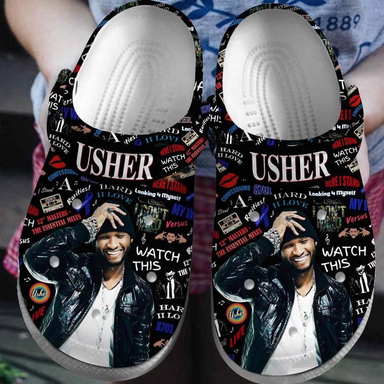 Usher Singer Music Crocs Crocband Clogs Shoes