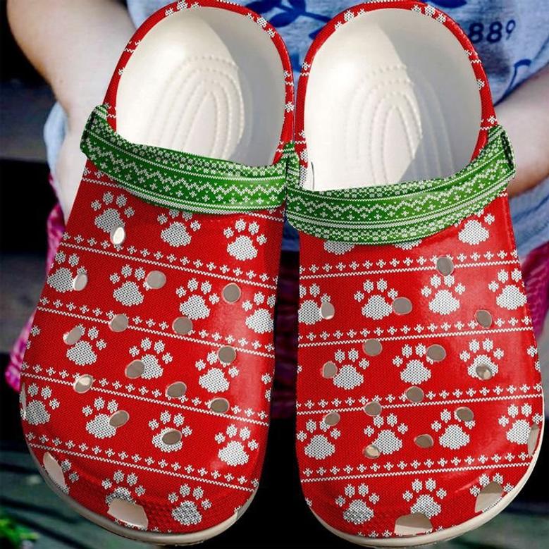 Vet Tech Christmas Paws Ugly Pattern Crocband Clog Shoes For Men Women