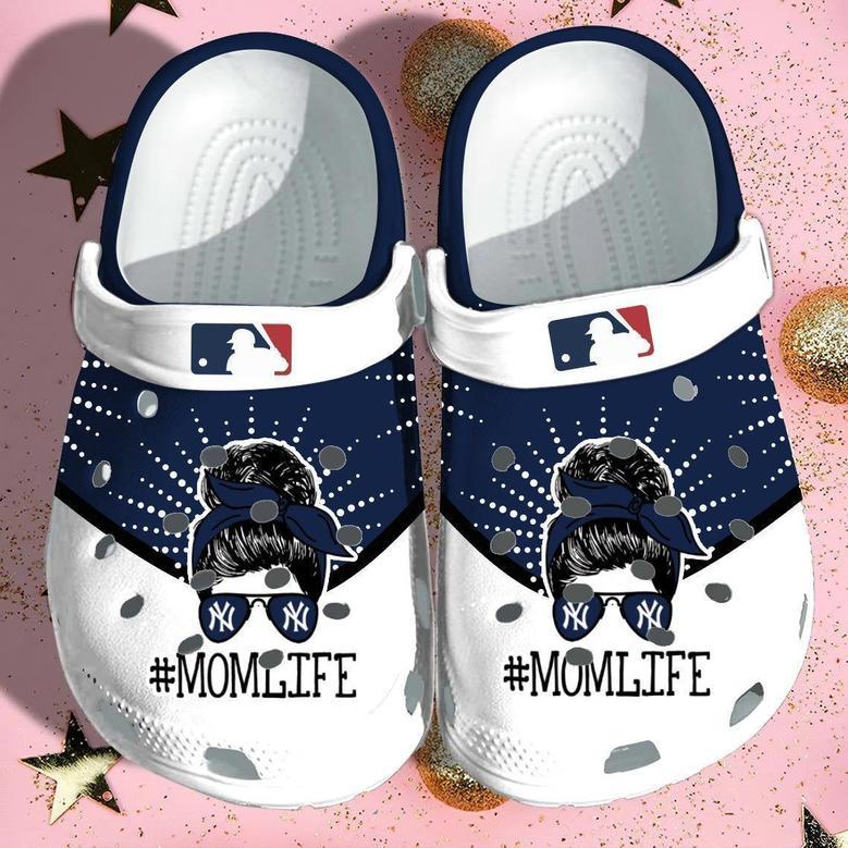 Yankees Mom Life Teams Gift For Fans Rubber Clog Shoescrocban