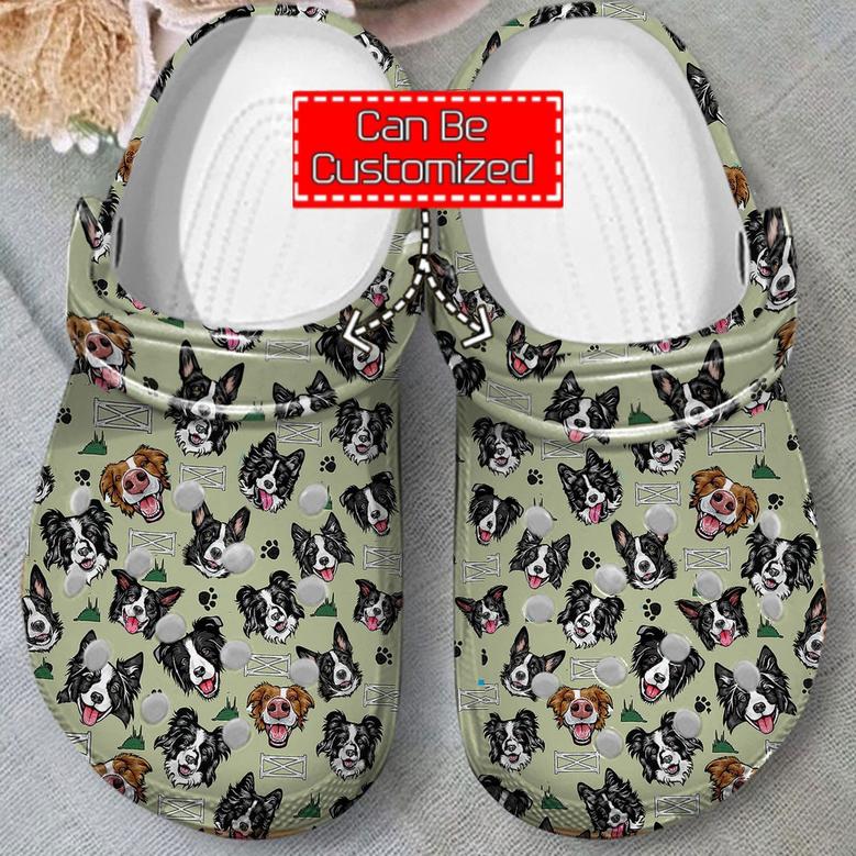 Animal Print - Border Collie Pattern Clog Shoes For Men And Women
