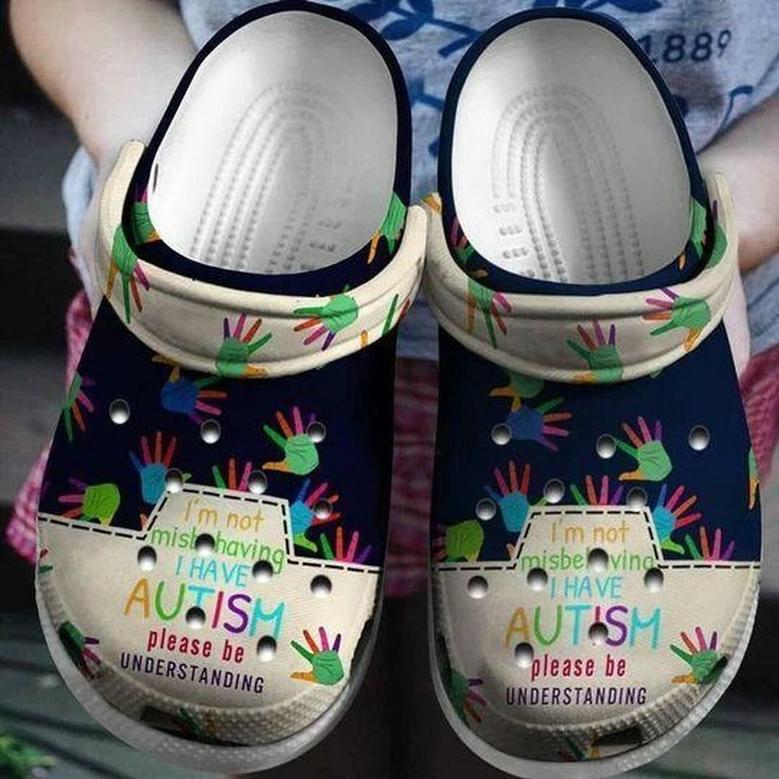 Autism Personalized Hand 6 Gift For Lover Rubber Clog Shoes Comfy Footwear