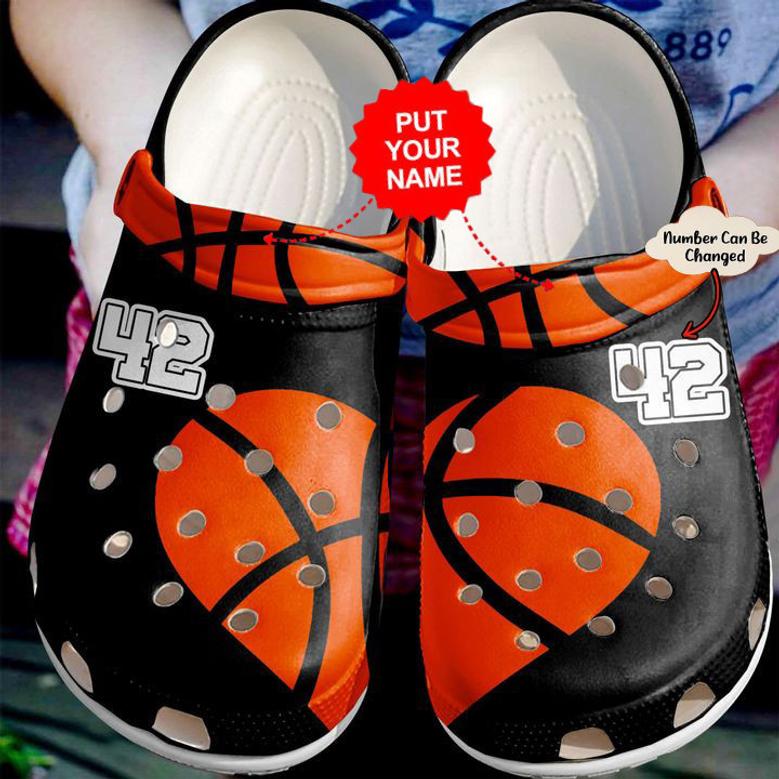Basketball - Basketball Personalized Heart Clog Shoes For Men And Women