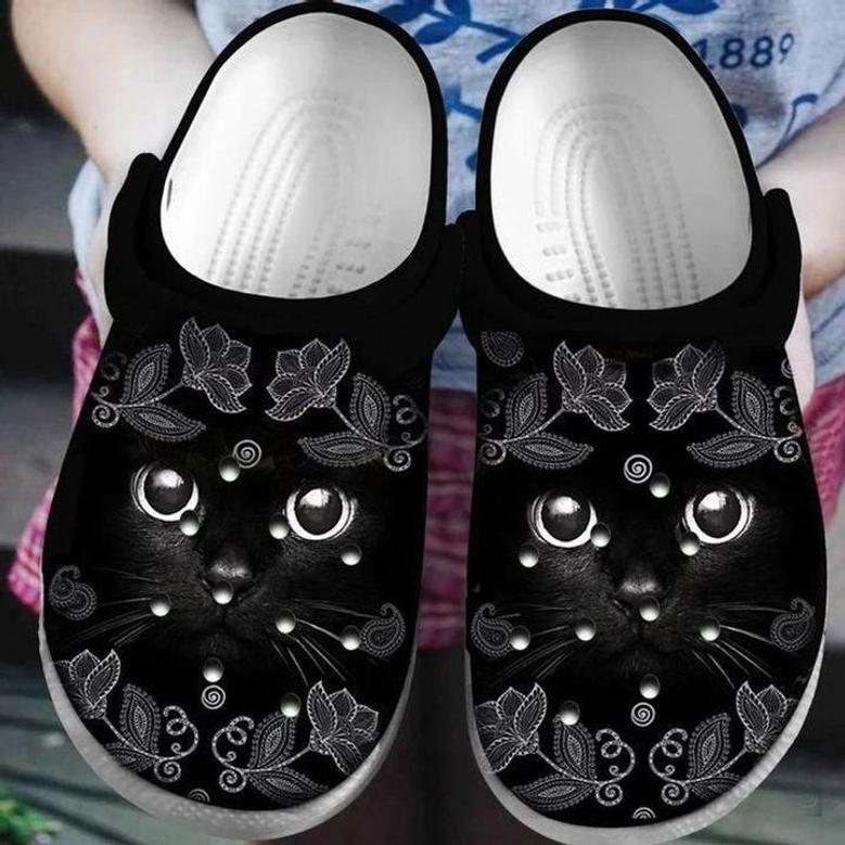 Black Cat Lovers Animals Flower Gift For Lover Rubber Clog Shoes Comfy Footwear