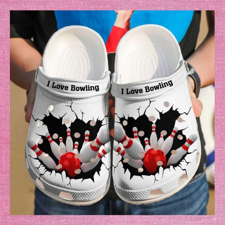 Bowling I Love Rubber For Men And Women Gift For Fan Classic Water Rubber Clog Shoes Comfy Footwear