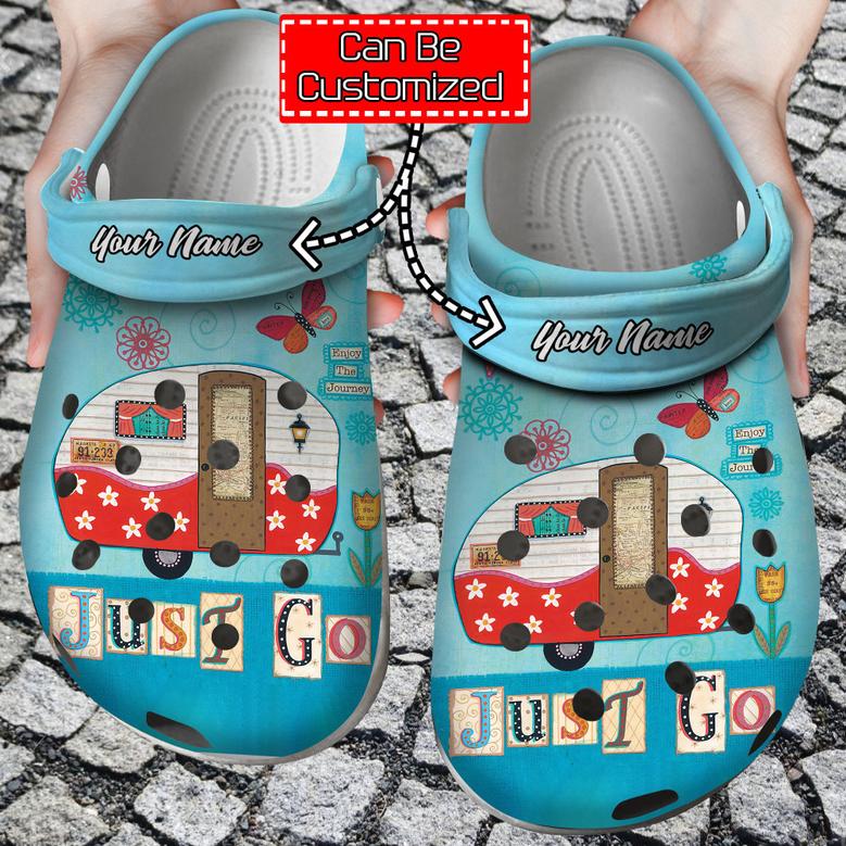 Camping - Camping Juts Go Summer Happy Camper Best Gifts For Lovers Campers Cool Clog Shoes For Men And Women