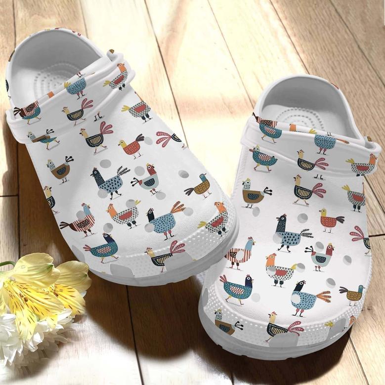 Chicken Art Funny Croc Shoes Crocbland Clog Birthday Gifts For Son Daughter