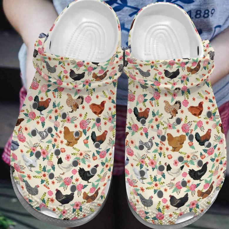 Chicken Flower Shoes - Chicken Farm Outdoor Shoes Birthday Gifts For Women Mother Grandma