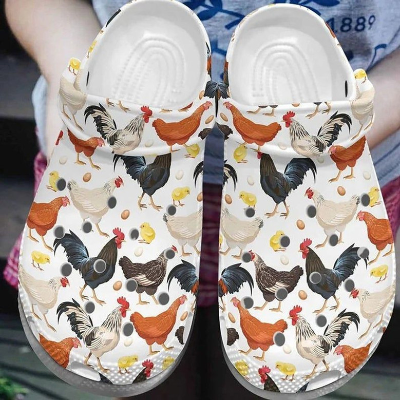 Chicken Pattern Chicken Rubber Clog Shoes Comfy Footwear Monsterry