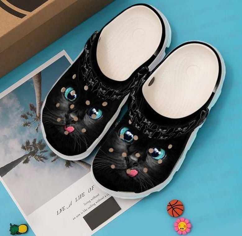 Cute Black Cat Personalized 202 Gift For Lover Rubber Clog Shoes Comfy Footwear