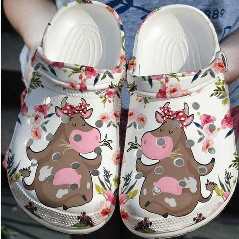 Cute Cow Personalized 6 Gift For Lover Rubber Clog Shoes Comfy Footwear